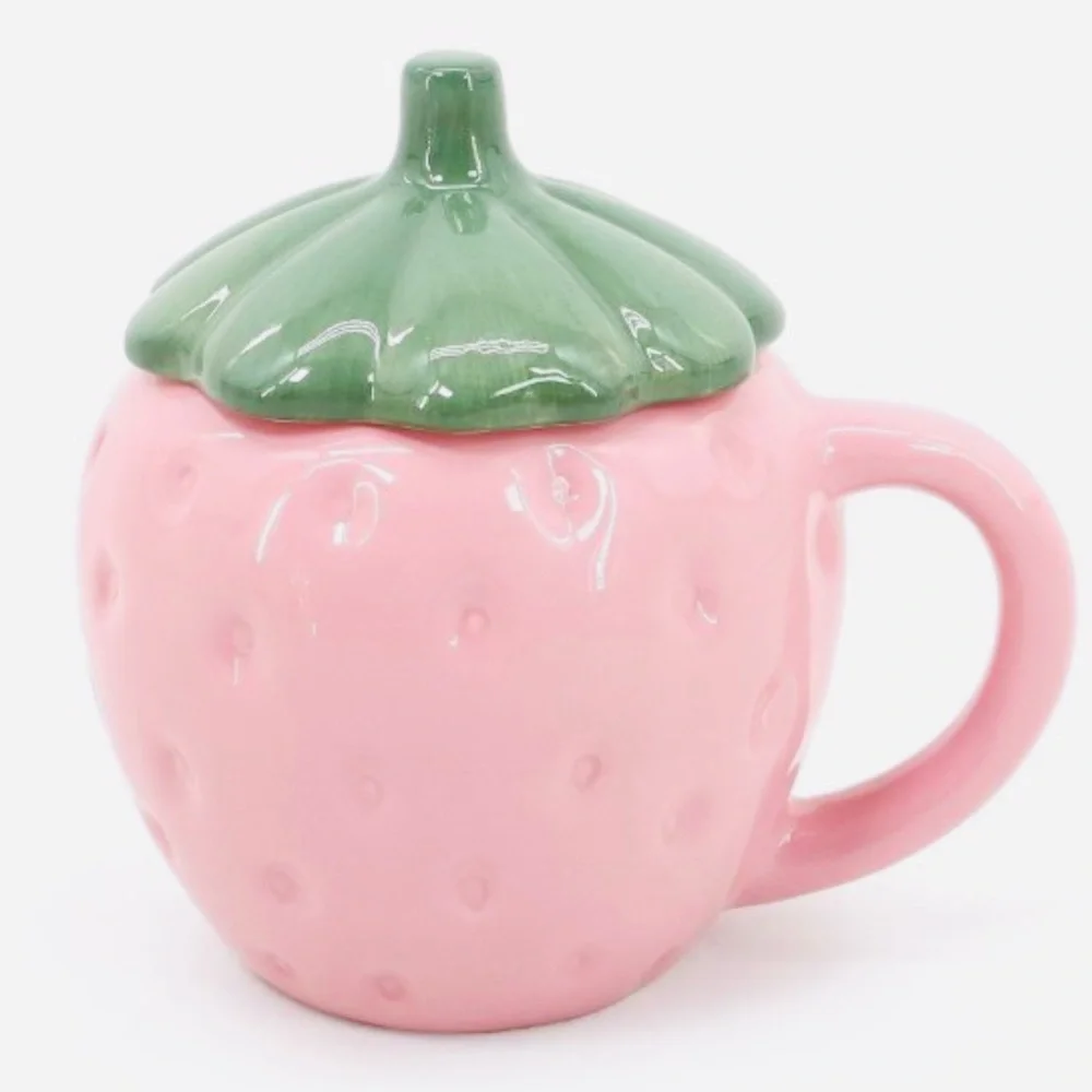 Target Bullseye Playground Valentine’s Day Pink Strawberry Ceramic Mug with Lid